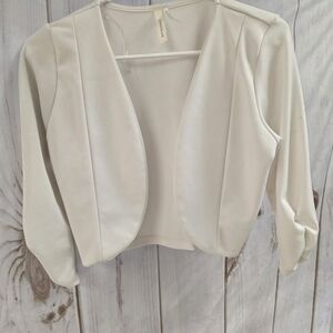 Cream Open Front Blazer